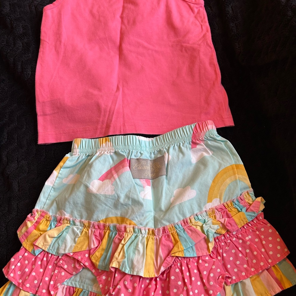 Colorful Ruffled Tank Top and Skirt Set - Picture 2 of 2